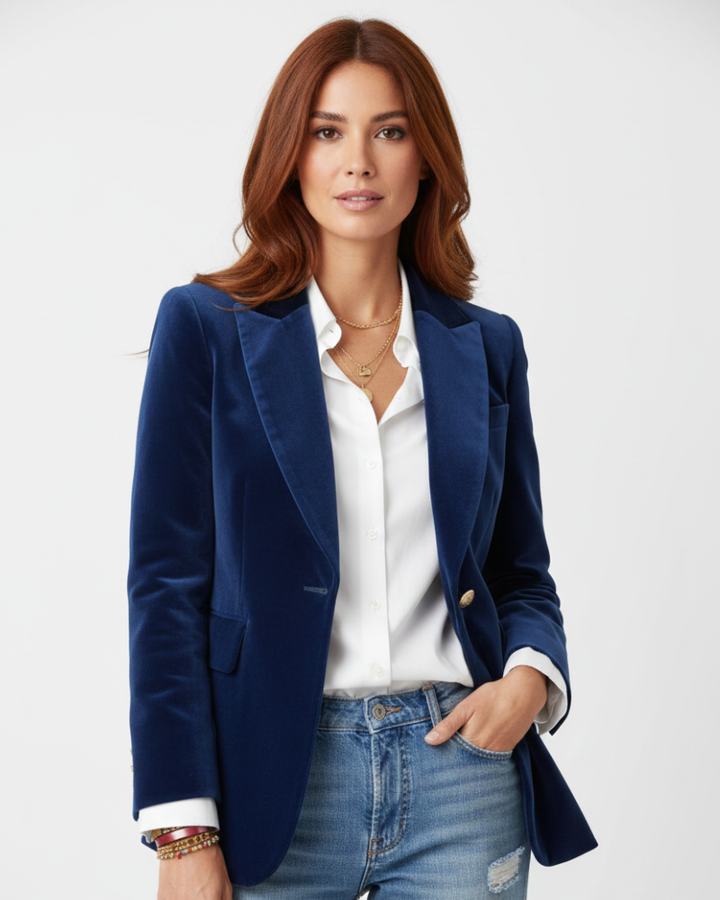 Victoria | Fitted Velvet Blazer