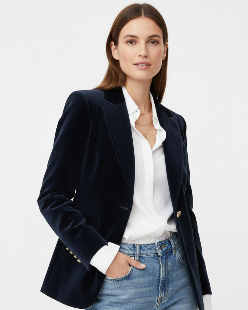 Victoria | Fitted Velvet Blazer
