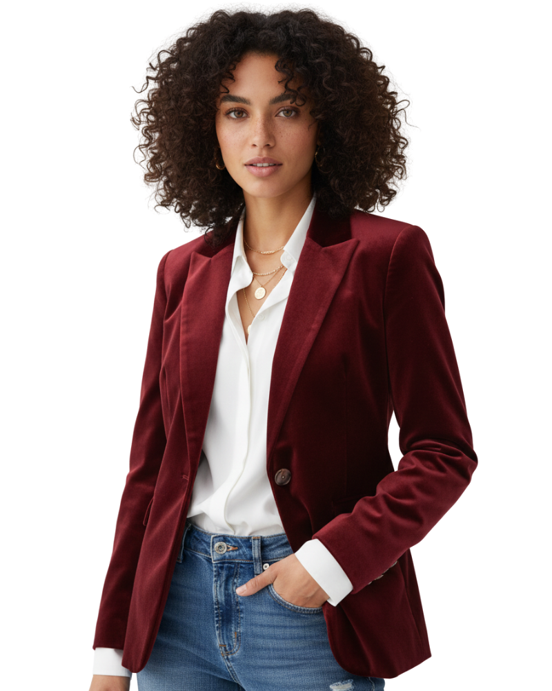 Victoria | Fitted Velvet Blazer