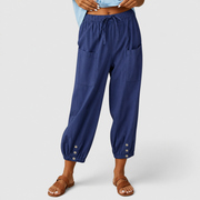 Cleo | Women's Linen Cropped Pants