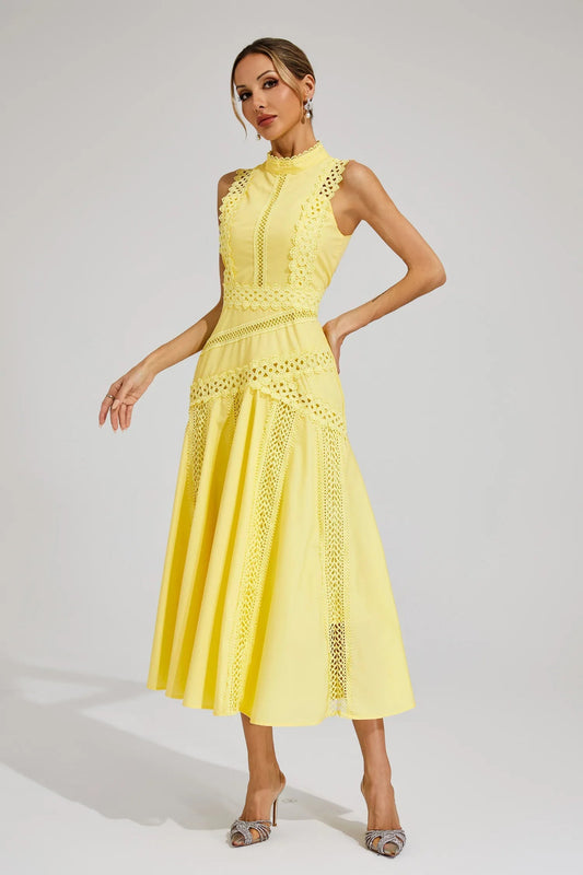 Isadora | Women's Lace A-Line Cocktail Midi Dress