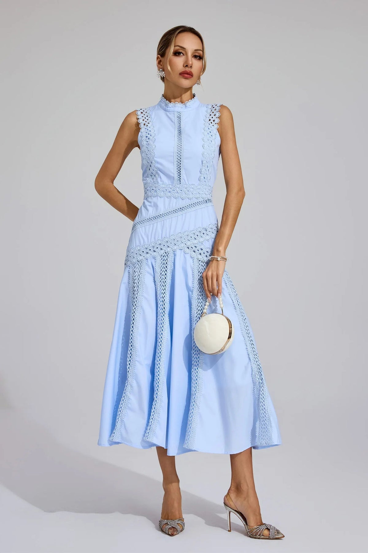 Isadora | Women's Lace A-Line Cocktail Midi Dress