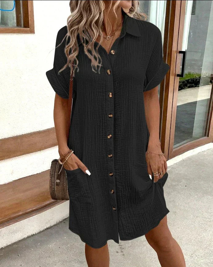 Lena | Women's Pocket Shirt Summer Mini Dress
