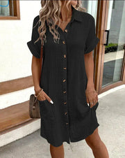 Lena | Women's Pocket Shirt Summer Mini Dress