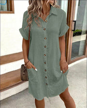 Lena | Women's Pocket Shirt Summer Mini Dress