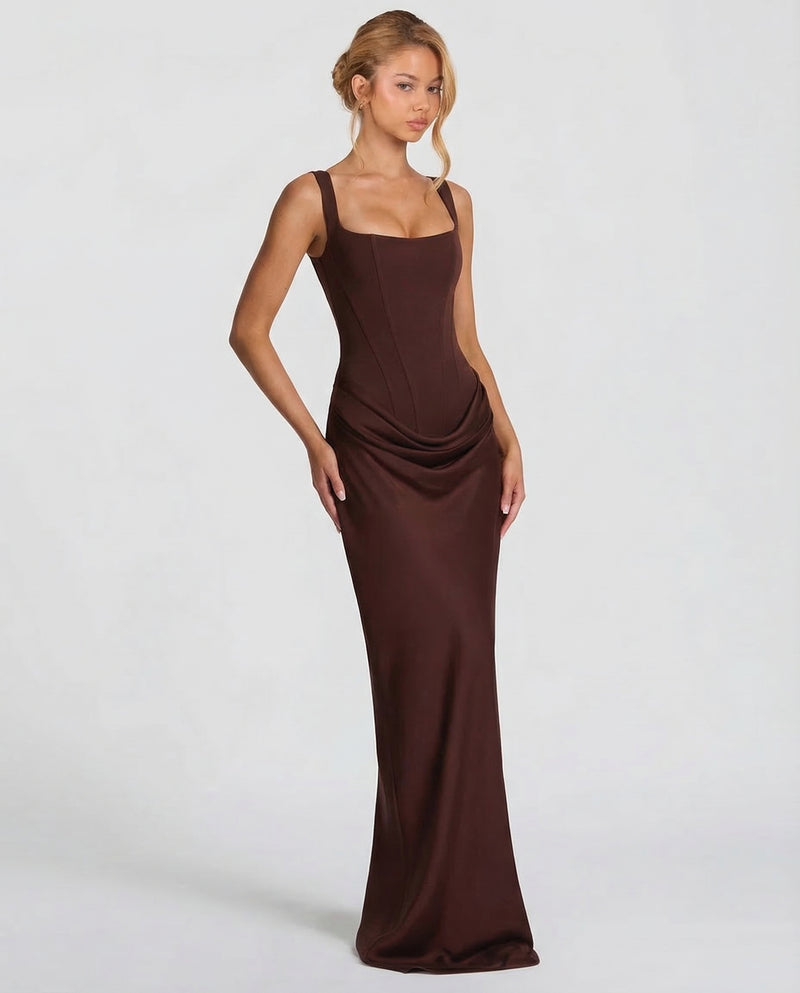 Mira | Women's Square Neck Maxi Dress