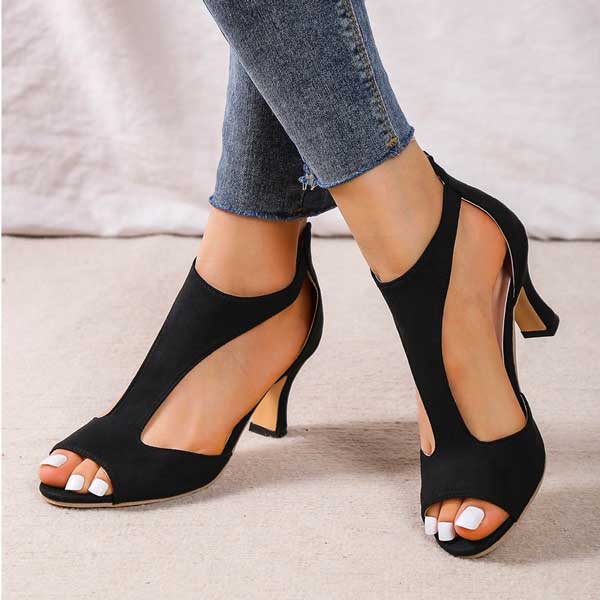 Adriana | Women's Open Toe Kitten Heels