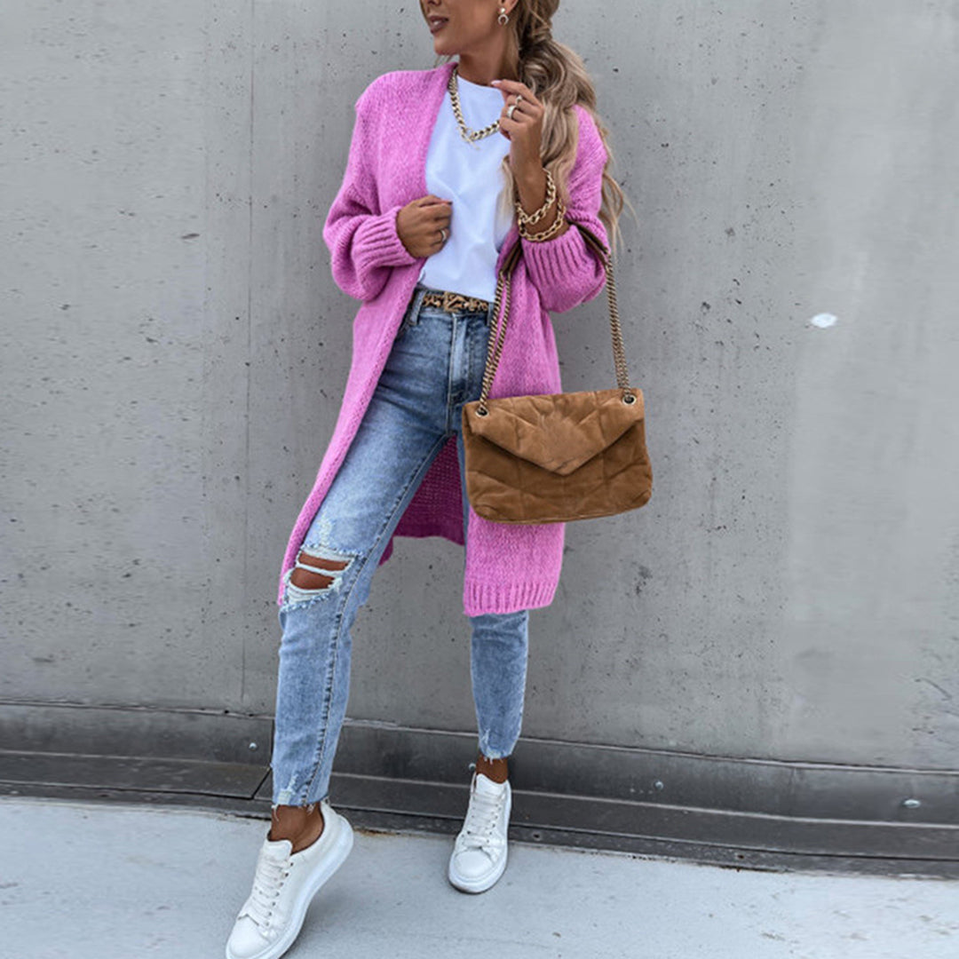 Ines | Oversized Open-Front Chunky-Knit Longline Cardigan
