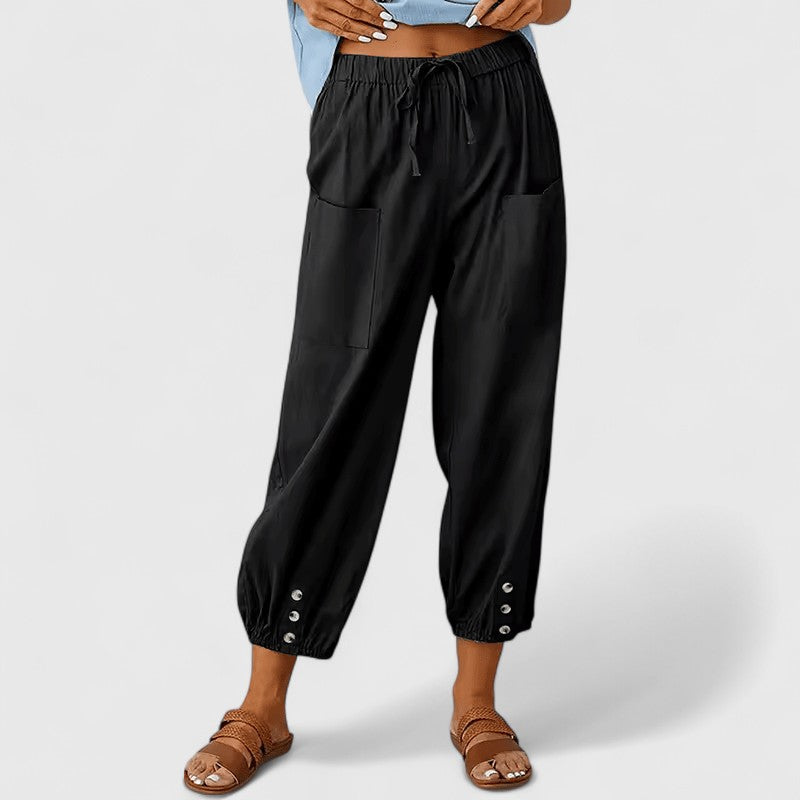 Cleo | Women's Linen Cropped Pants