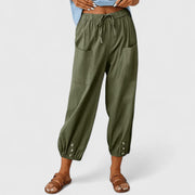Cleo | Women's Linen Cropped Pants