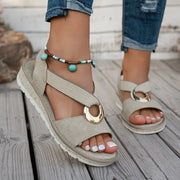 Beatrice | Women's Ring Buckle Slip-On Sandals