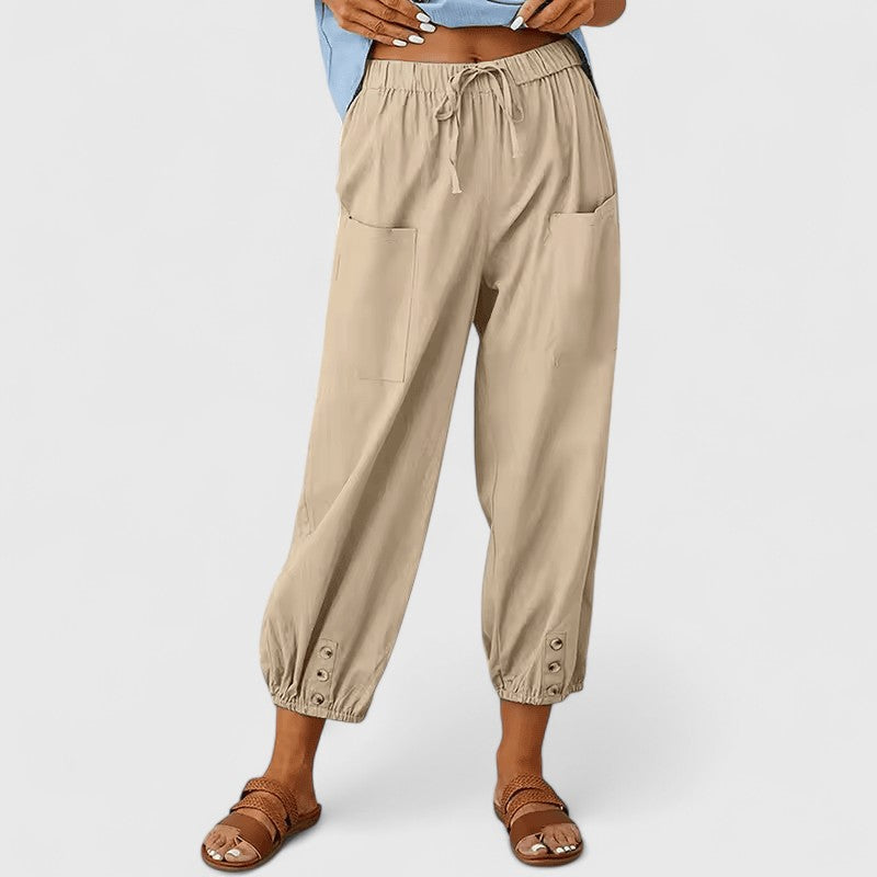 Cleo | Women's Linen Cropped Pants