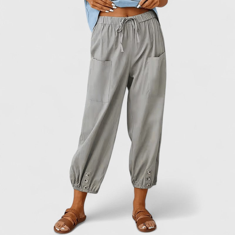Cleo | Women's Linen Cropped Pants