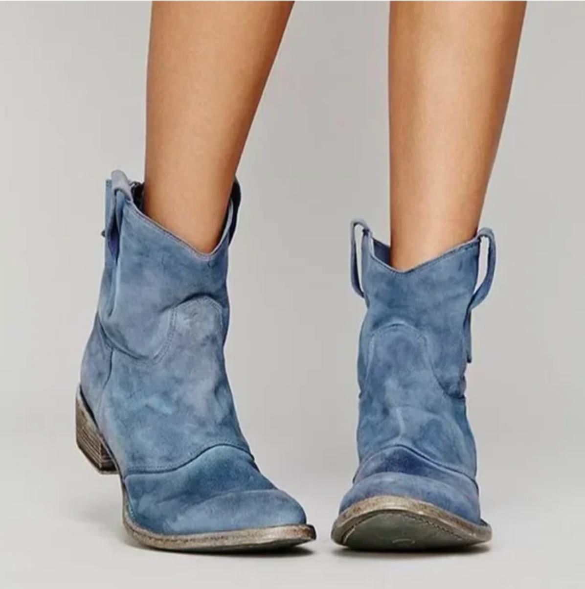 Rosalind | Women's Faux Suede Western Cowboy Ankle Boots
