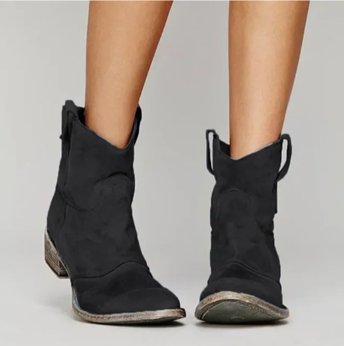 Rosalind | Women's Faux Suede Western Cowboy Ankle Boots