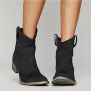Rosalind | Women's Faux Suede Western Cowboy Ankle Boots