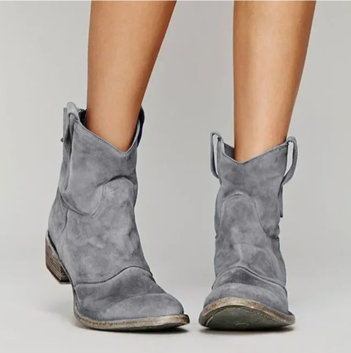 Rosalind | Women's Faux Suede Western Cowboy Ankle Boots