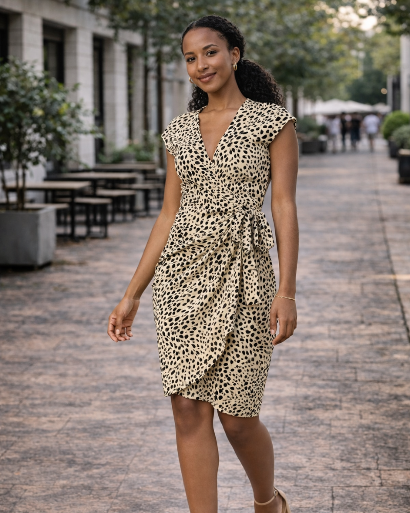 Lexi | Leopard Print Wrap Mini Dress