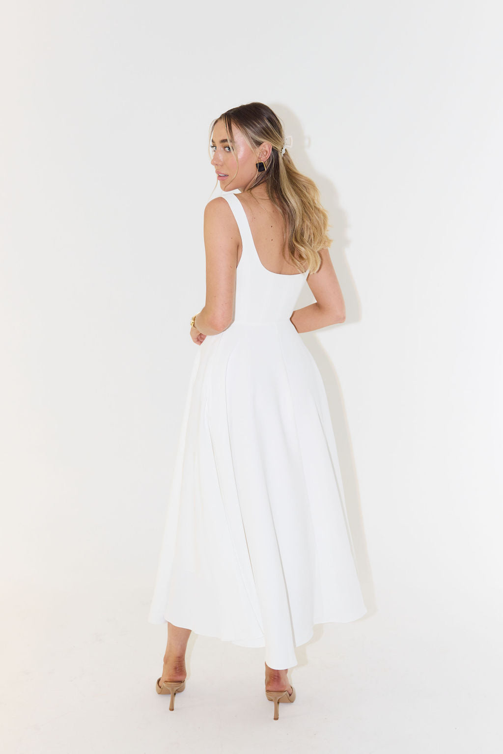 Isabella | Women's Square-Neck Formal Midi Dress