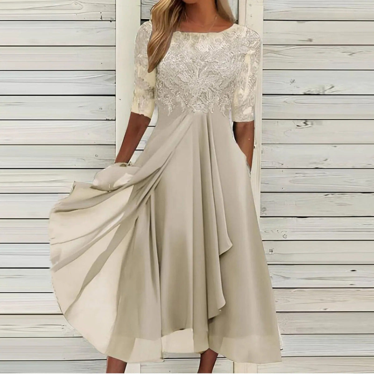 Anastasia | Women's Lace Formal Midi Dress