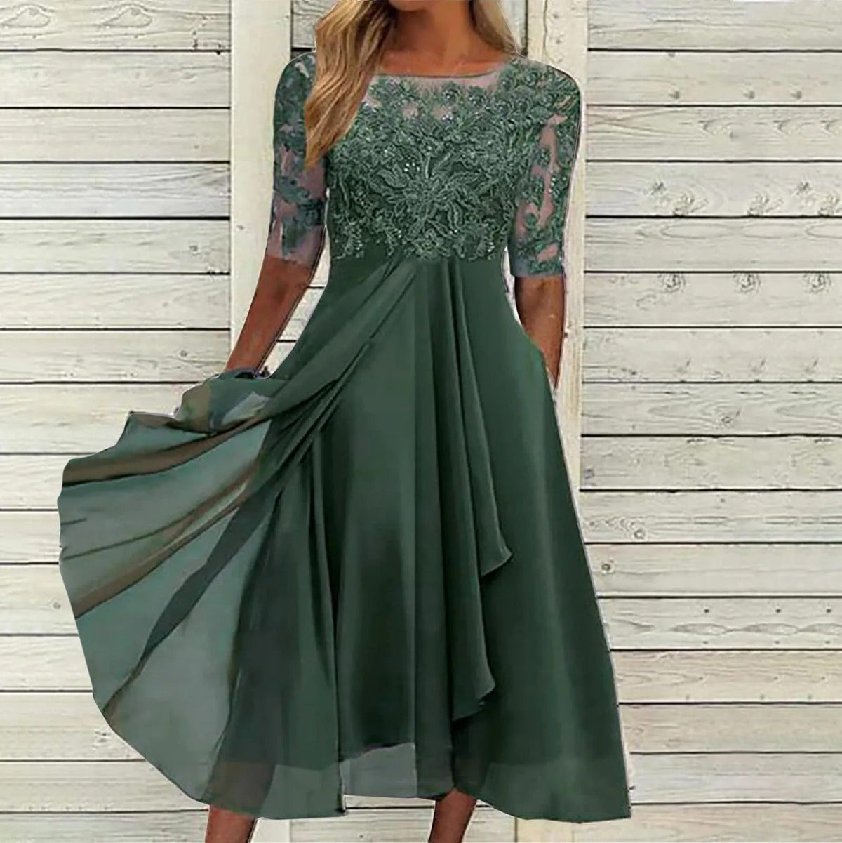 Anastasia | Women's Lace Formal Midi Dress