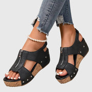 Linda | Women's Sandals Wedge With Zip
