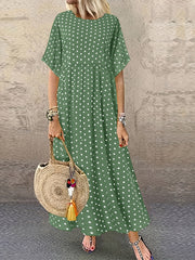 Lina | Women's Polka Dot Swing Maxi Dress