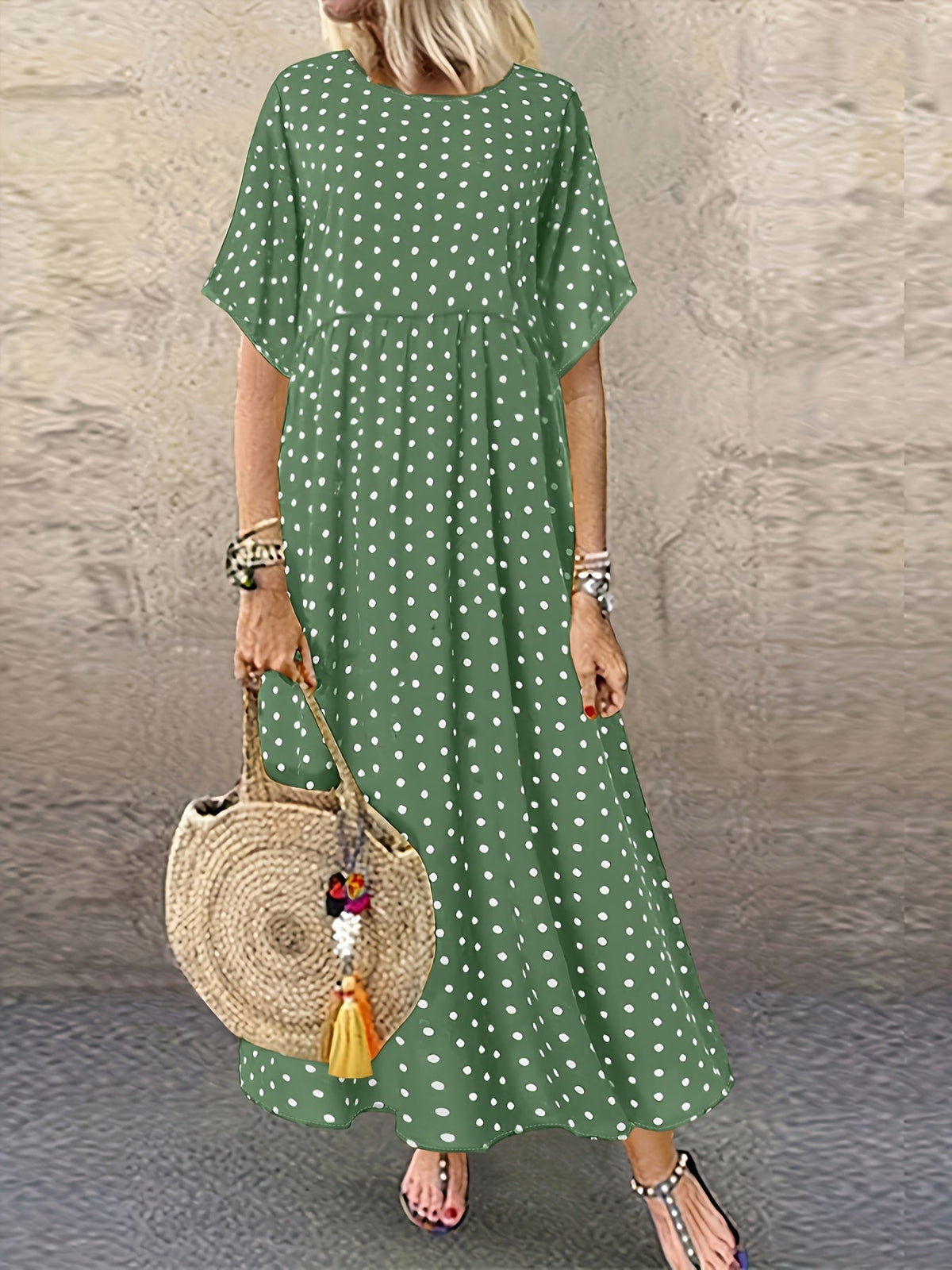 Lina | Women's Polka Dot Swing Maxi Dress