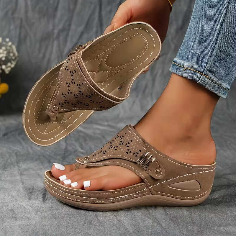 Kelly | Women's Comfort Wedge Thong Sandals