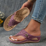Kelly | Women's Comfort Wedge Thong Sandals