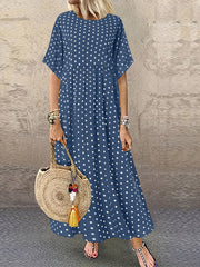 Lina | Women's Polka Dot Swing Maxi Dress