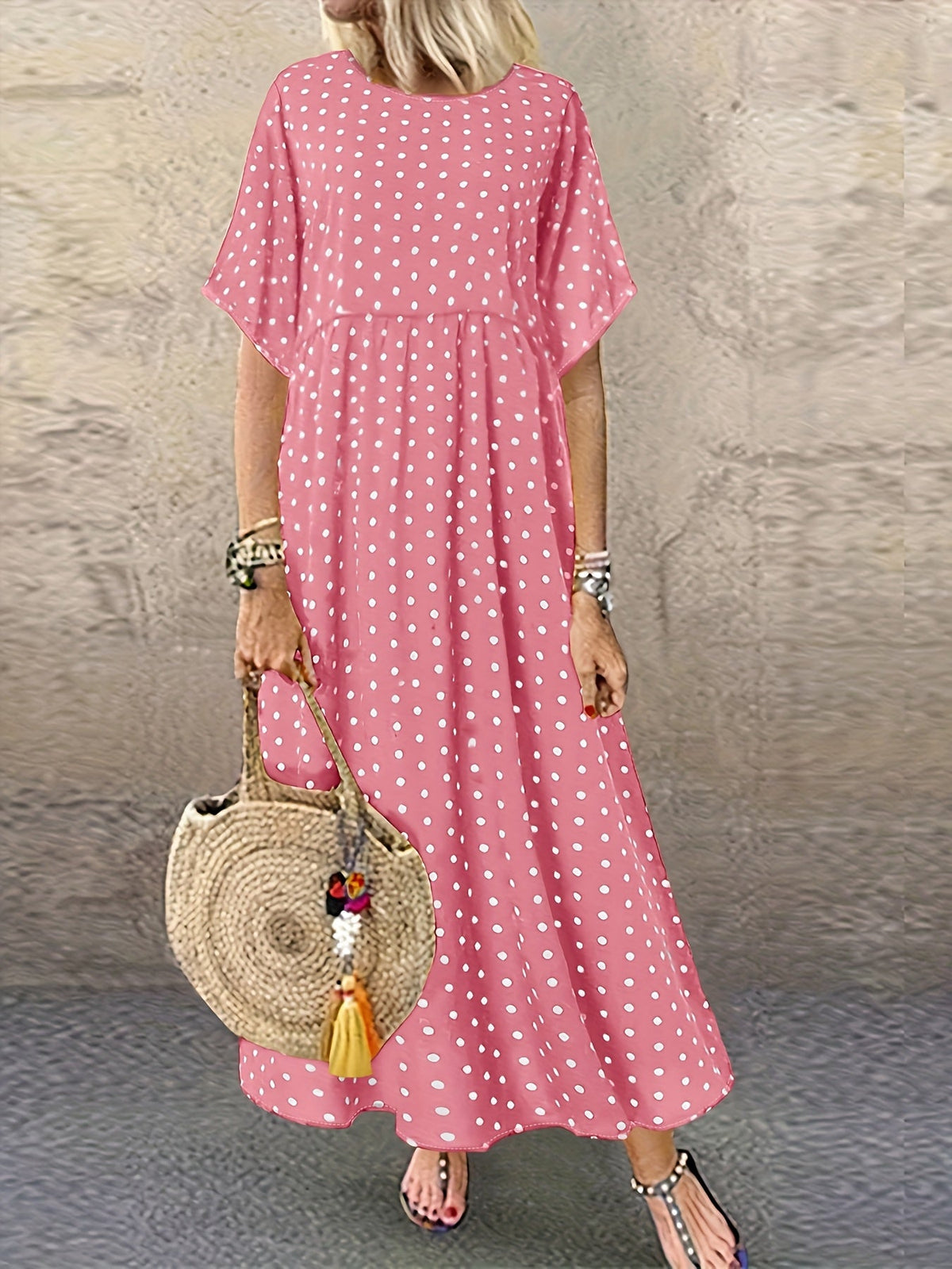 Lina | Women's Polka Dot Swing Maxi Dress
