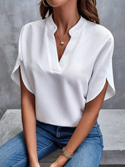 Elisa | Women's Notch Neck Satin Blouse