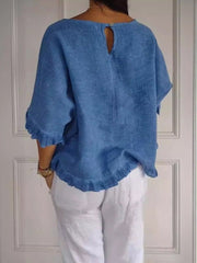 Letizia | Women's Ruffle Linen Top