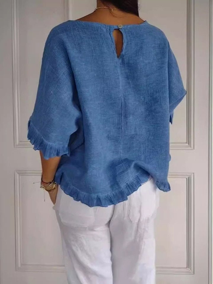 Letizia | Women's Ruffle Linen Top