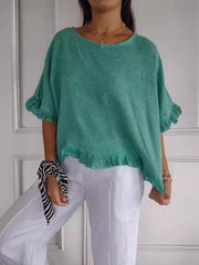 Letizia | Women's Ruffle Linen Top
