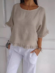 Letizia | Women's Ruffle Linen Top