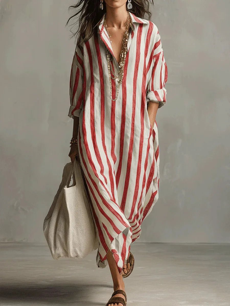 Delphine | Women's Linen Shirt Maxi Dress
