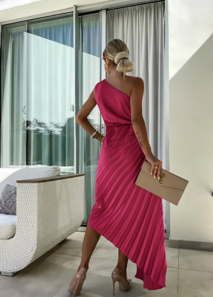 Serena | Women's One Shoulder Rosette Cocktail Maxi Dress