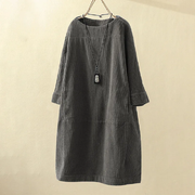 Freya | Women's Corduroy Midi Dress with Pockets