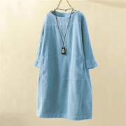 Freya | Women's Corduroy Midi Dress with Pockets