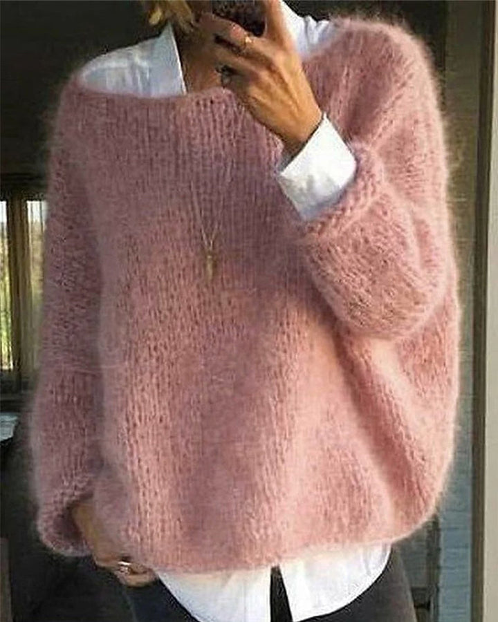 Lola | Oversized Batwing Fluffy Mohair-Feel Knit Sweater