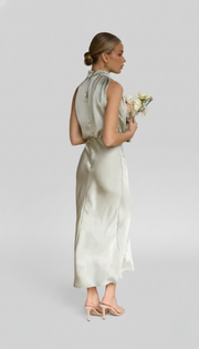Genevieve | Women's Halter Neck Formal Midi Dress
