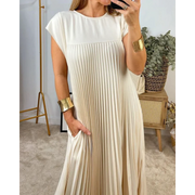 Ines | Pleated Sleeveless Summer Maxi Dress