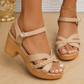 Women's Braided Platform Block Heel Summer Sandals