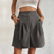 Yvonne | Women's High Waisted Pleated Shorts