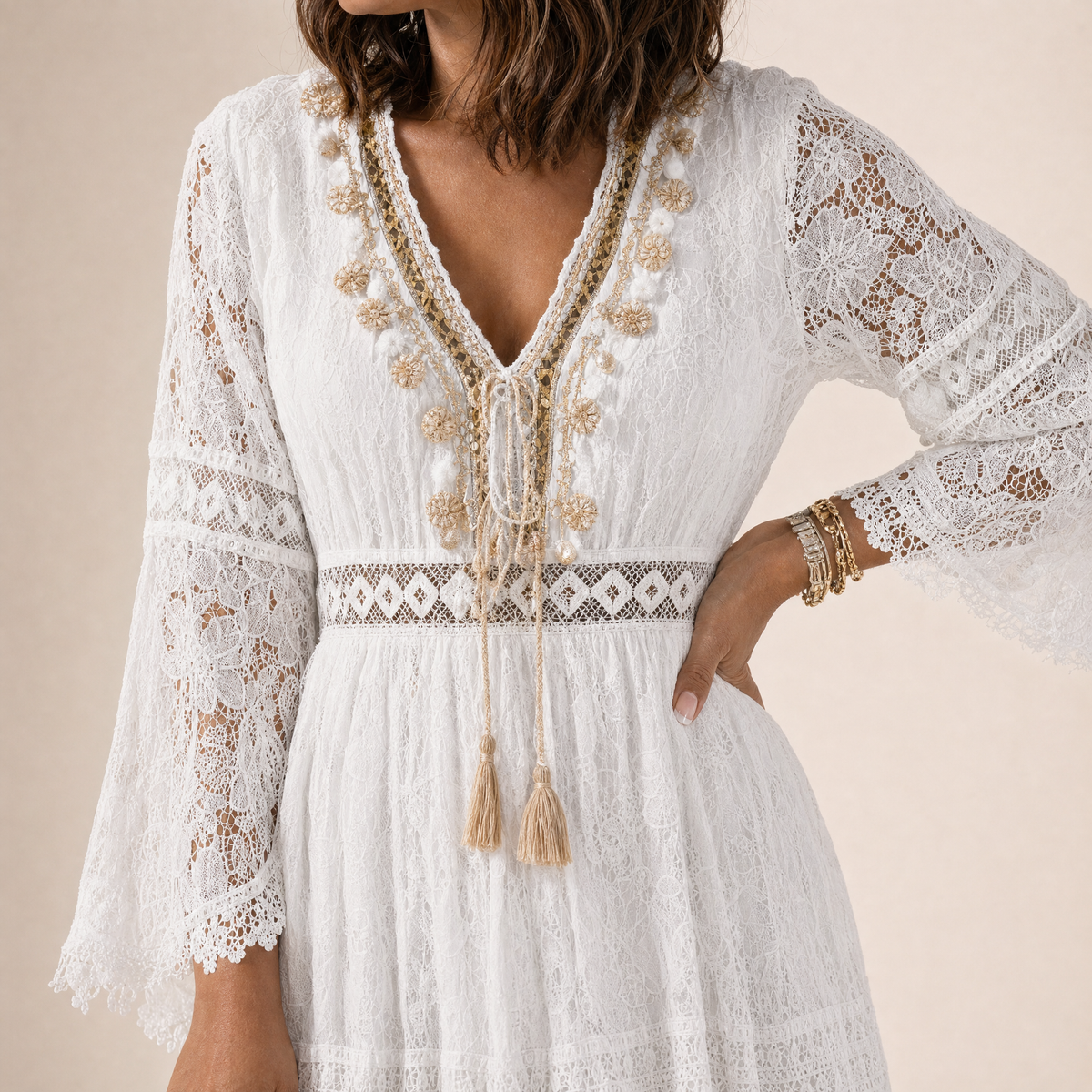 Leandra | Robe longue d’été en dentelle pour femme