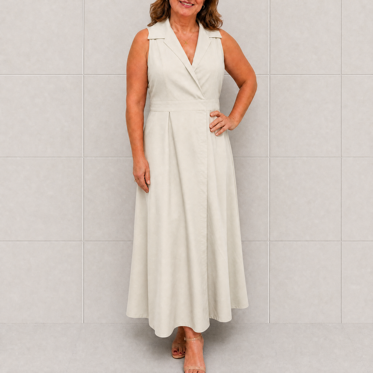 Cora | Women's Collared Sleeveless Summer Maxi Dress