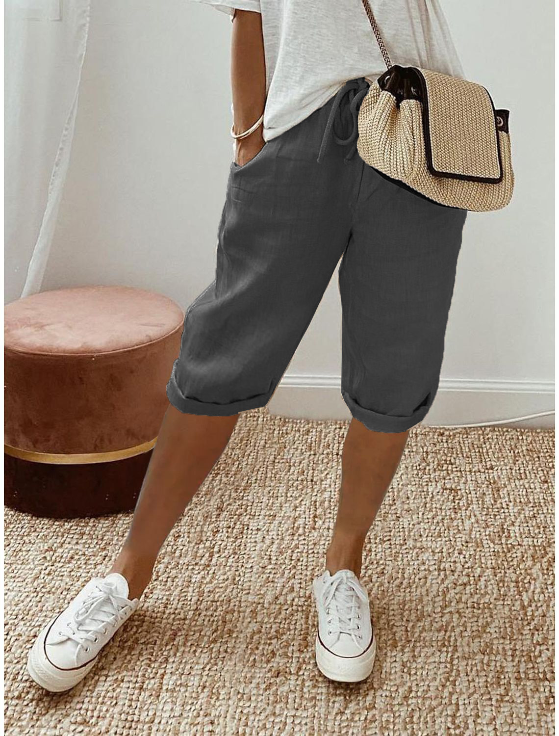 Anne | Linen Capri Pants