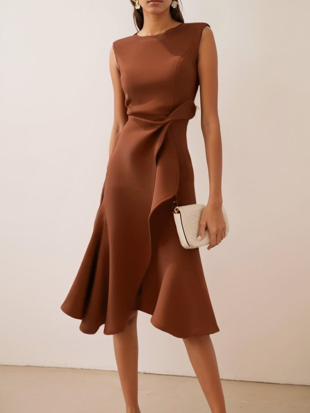 Lina | Women's Ruffle Cocktail Midi Dress
